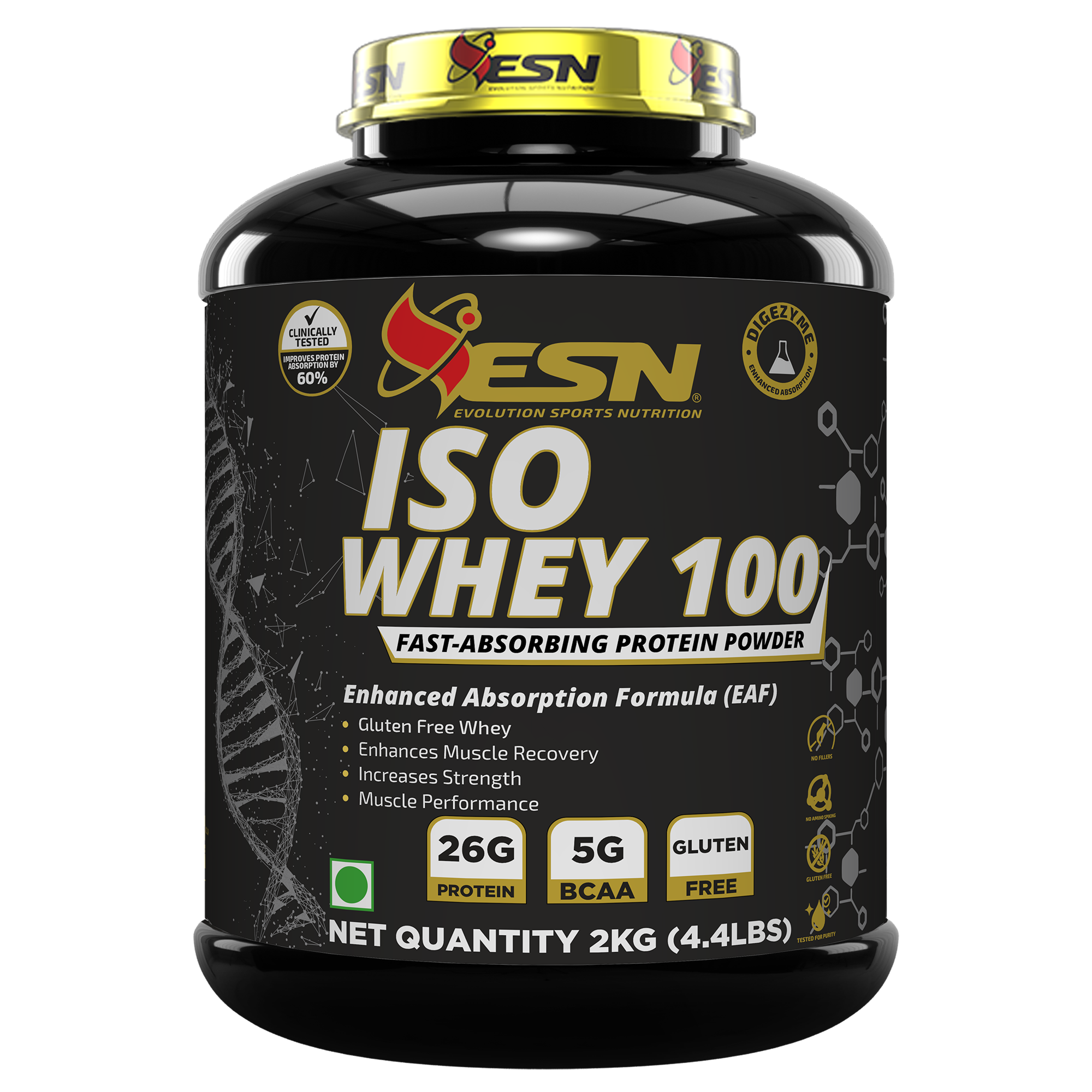 ESN ISO Whey 100 – Fast-Absorbing Whey Protein Isolate | 26g Protein | 5g BCAA | Gluten Free