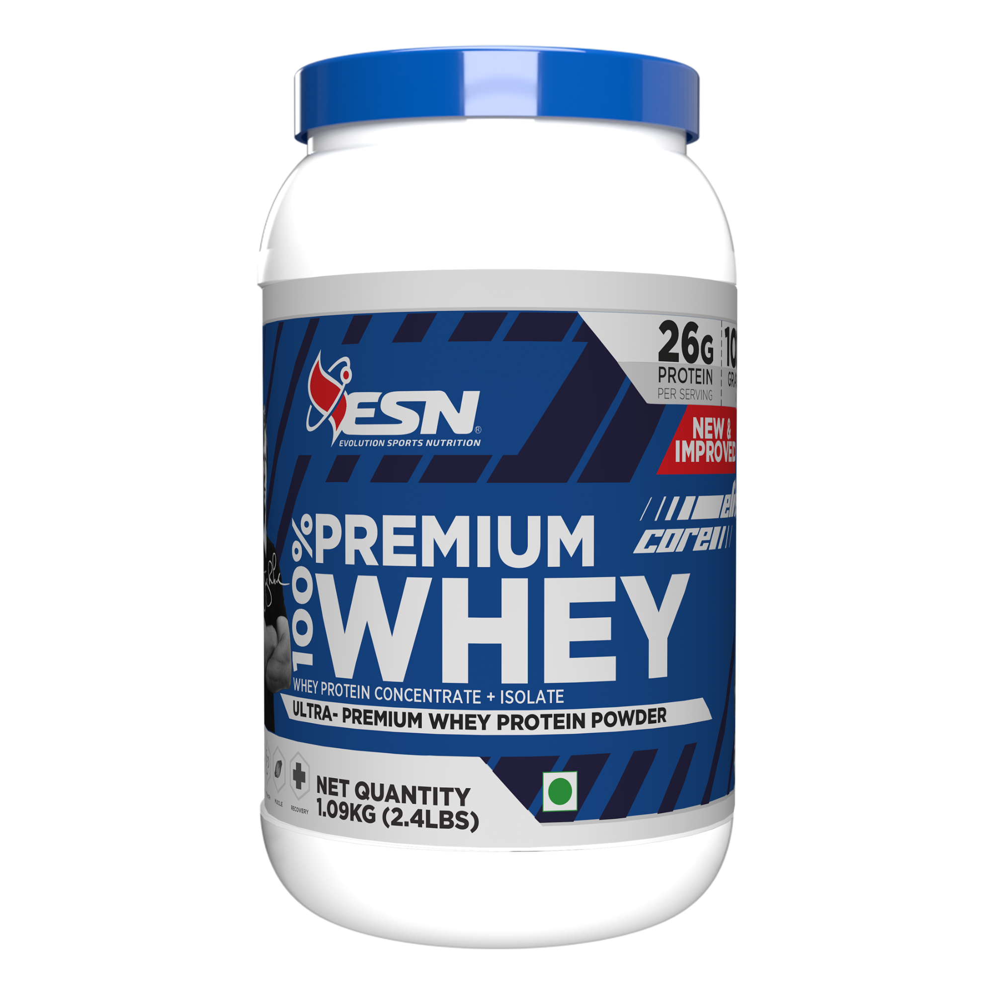 ESN 100% Premium Whey Protein | 26g Protein | Grass-Fed Whey | Whey Concentrate + Isolate