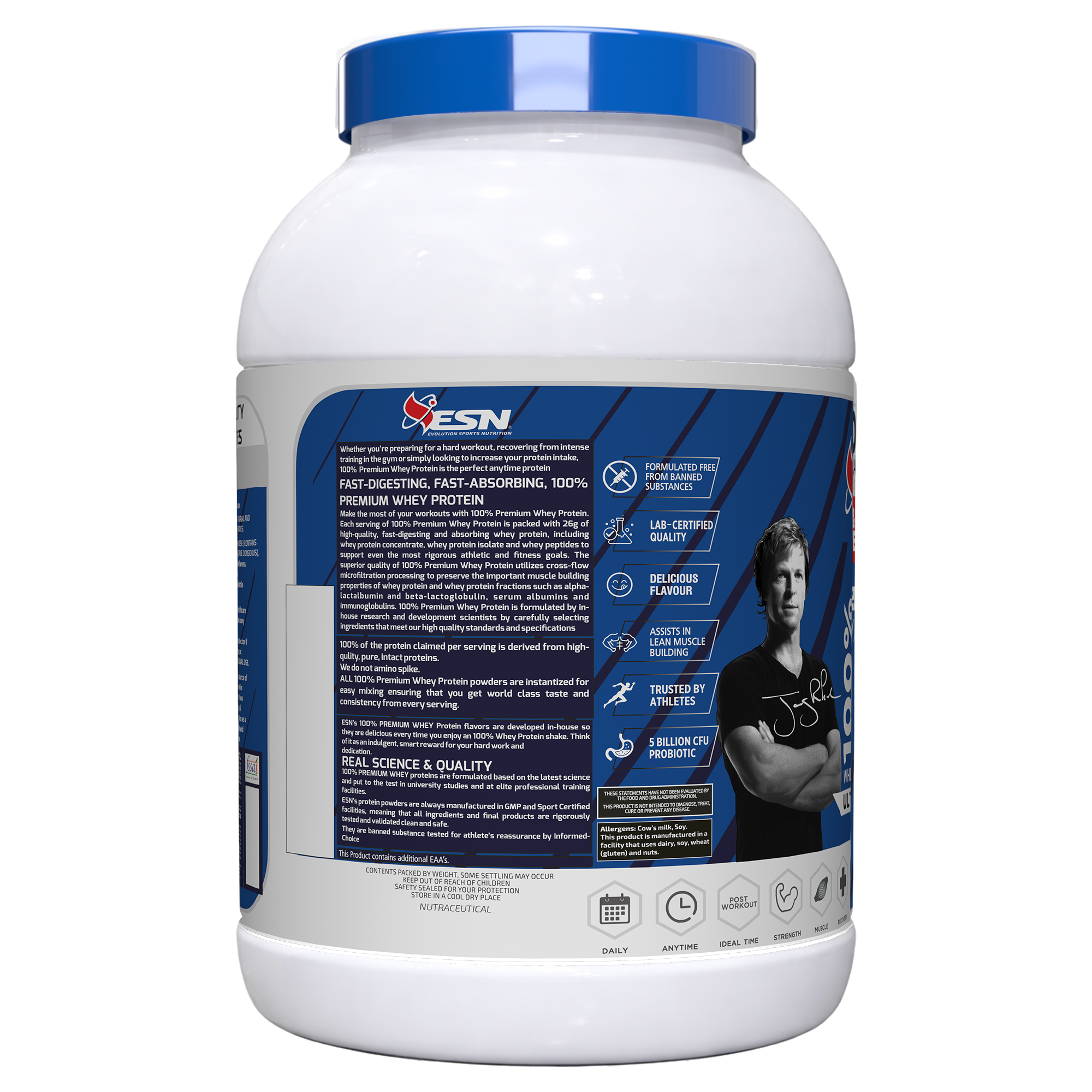 ESN 100% Premium Whey Protein | 26g Protein | Grass-Fed Whey | Whey Concentrate + Isolate