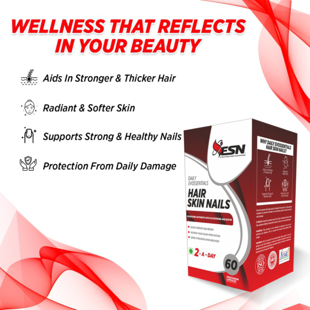 ESN Daily Evossentials Hair Skin Nails – 60 Vegetarian Capsules (Copy)
