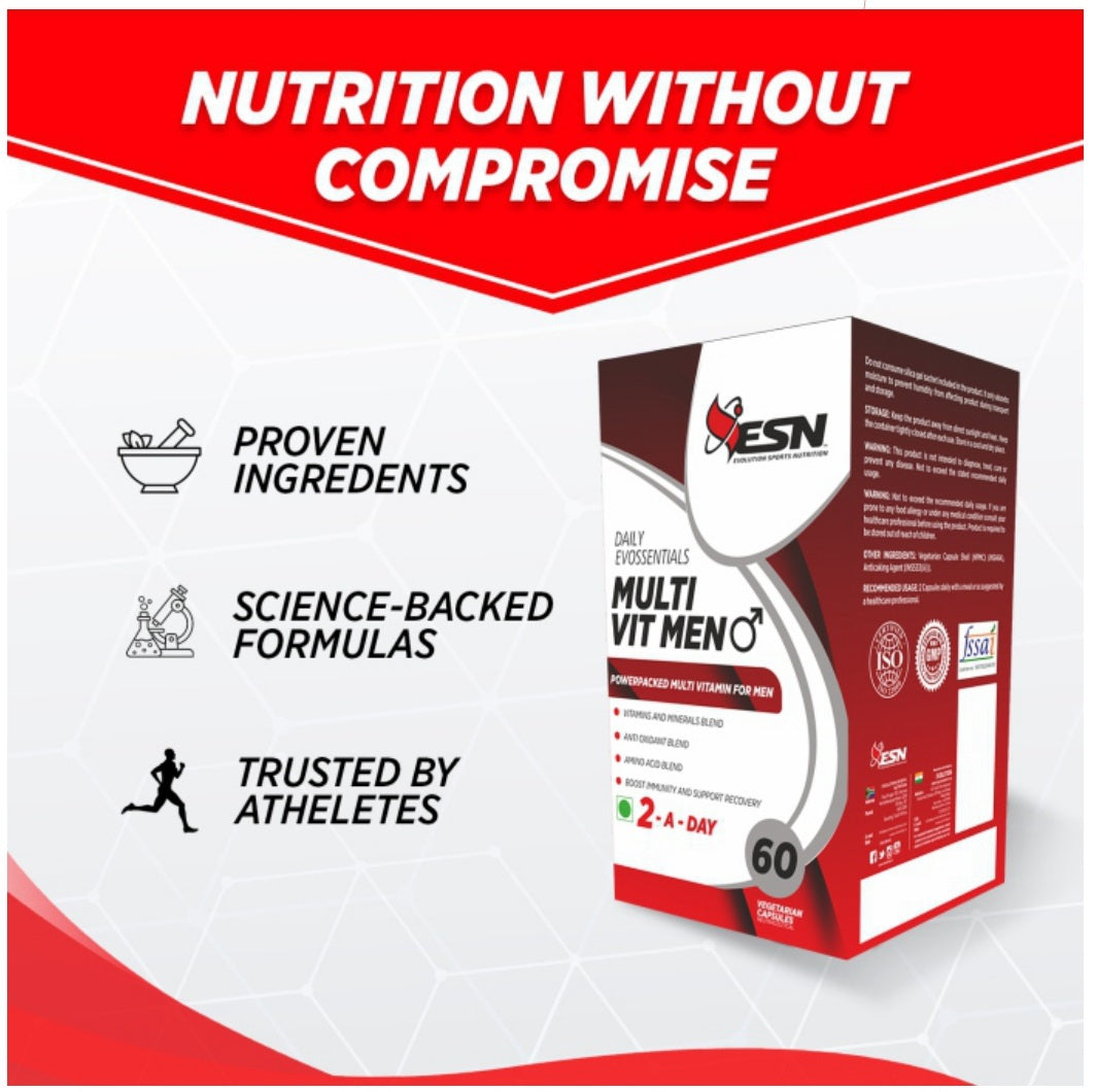 ESN Daily Evossentials Multivitamin for Men – 60 Vegetarian Capsules