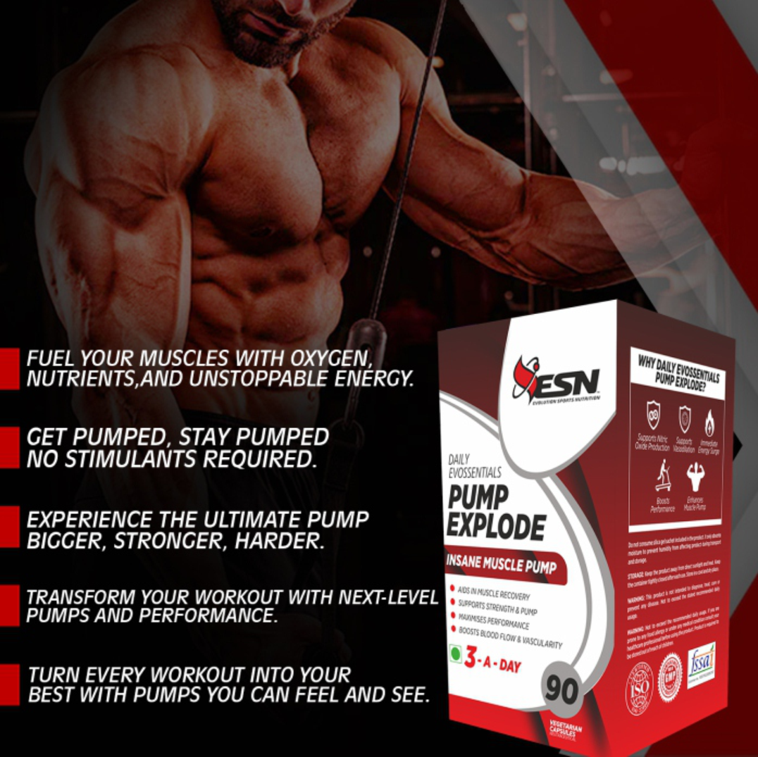 Insane Explode Insane Muscle Pump | ESN Pump Explode Capsules – 90 Caps